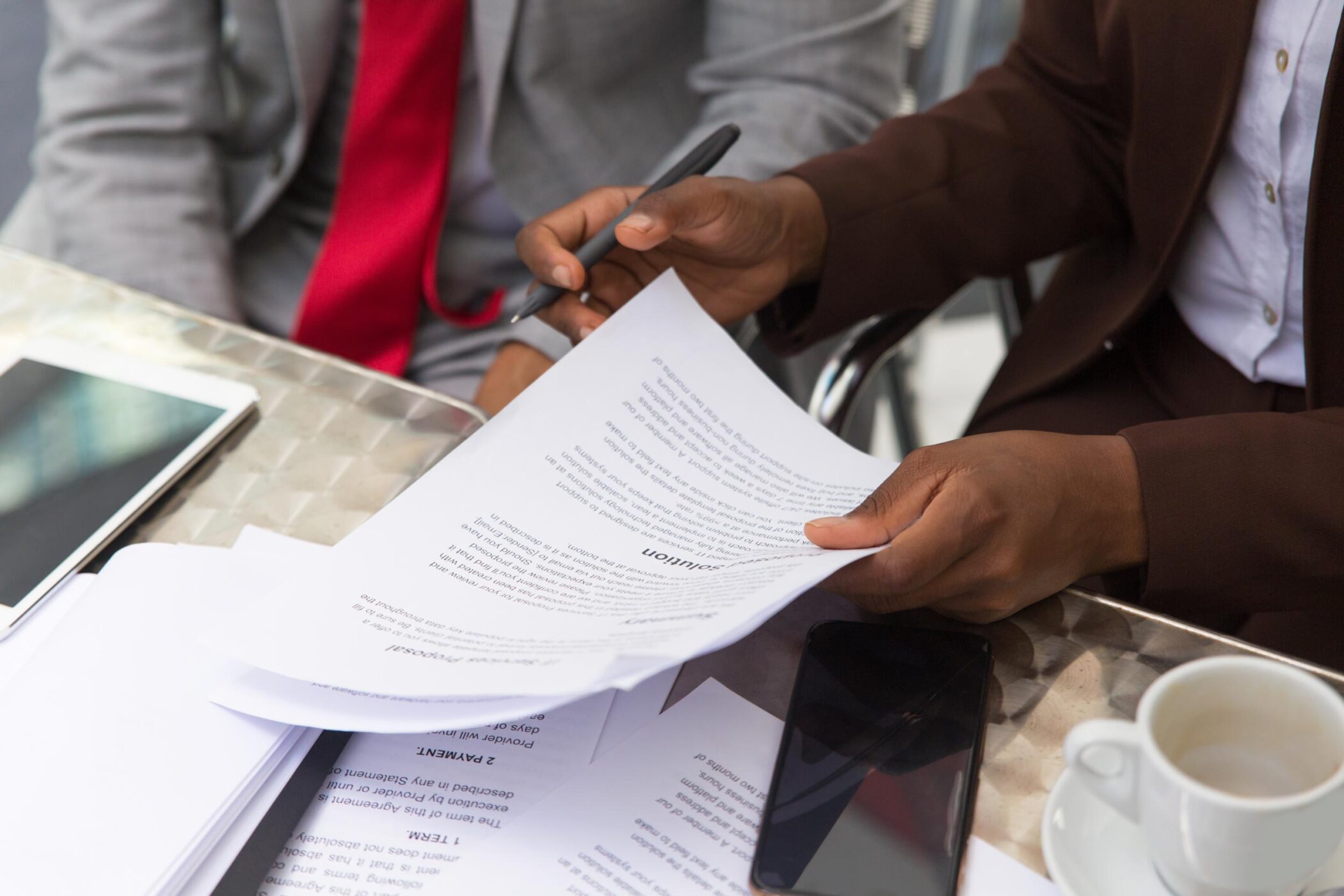 businessman consulting legal expert