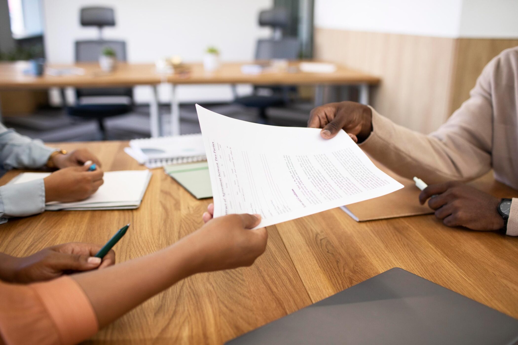 man holding contract